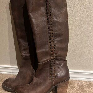 Women's Sbicca Vintage Collection Knee High Brown Leather Boots Size 7.5